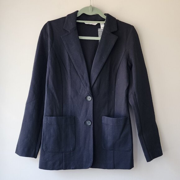 Isaac Mizrahi Live! Stretch Knit Blazer Jacket | XXS | Pitch Black New - Picture 1 of 9